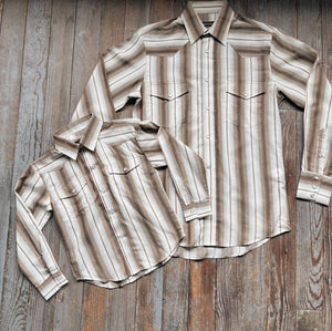 Roper Green/Brown Stripe Boys Shirt
