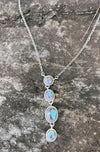 Purple Mojave and Kingman Turquoise Drop Necklace