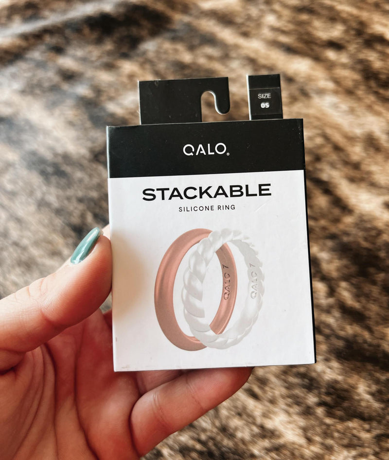 Qalo Metallic Duo Stackable Ring Set