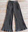 Black Shimmer Pleated Pant