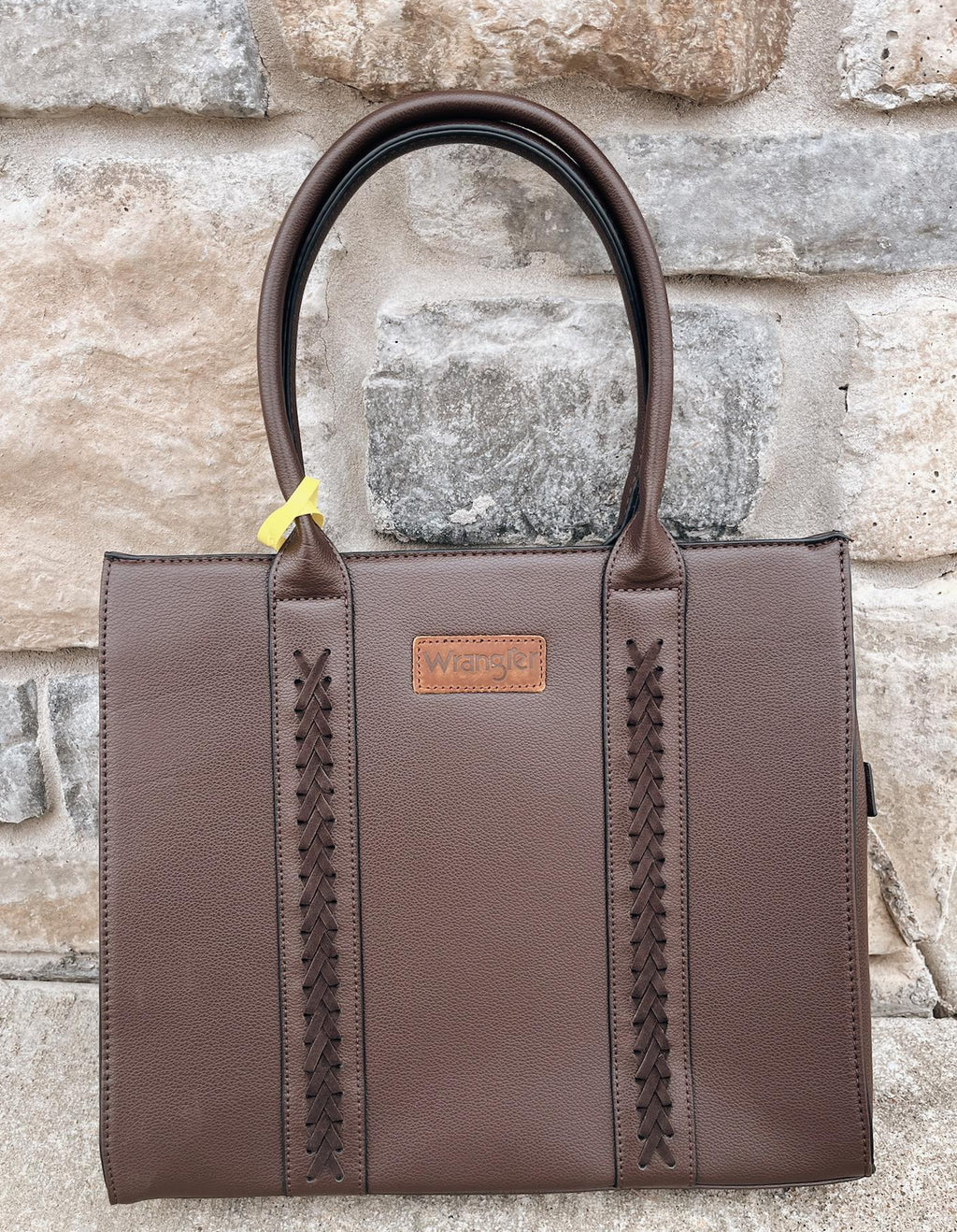 Wrangler Chocolate Faux Leather Tote