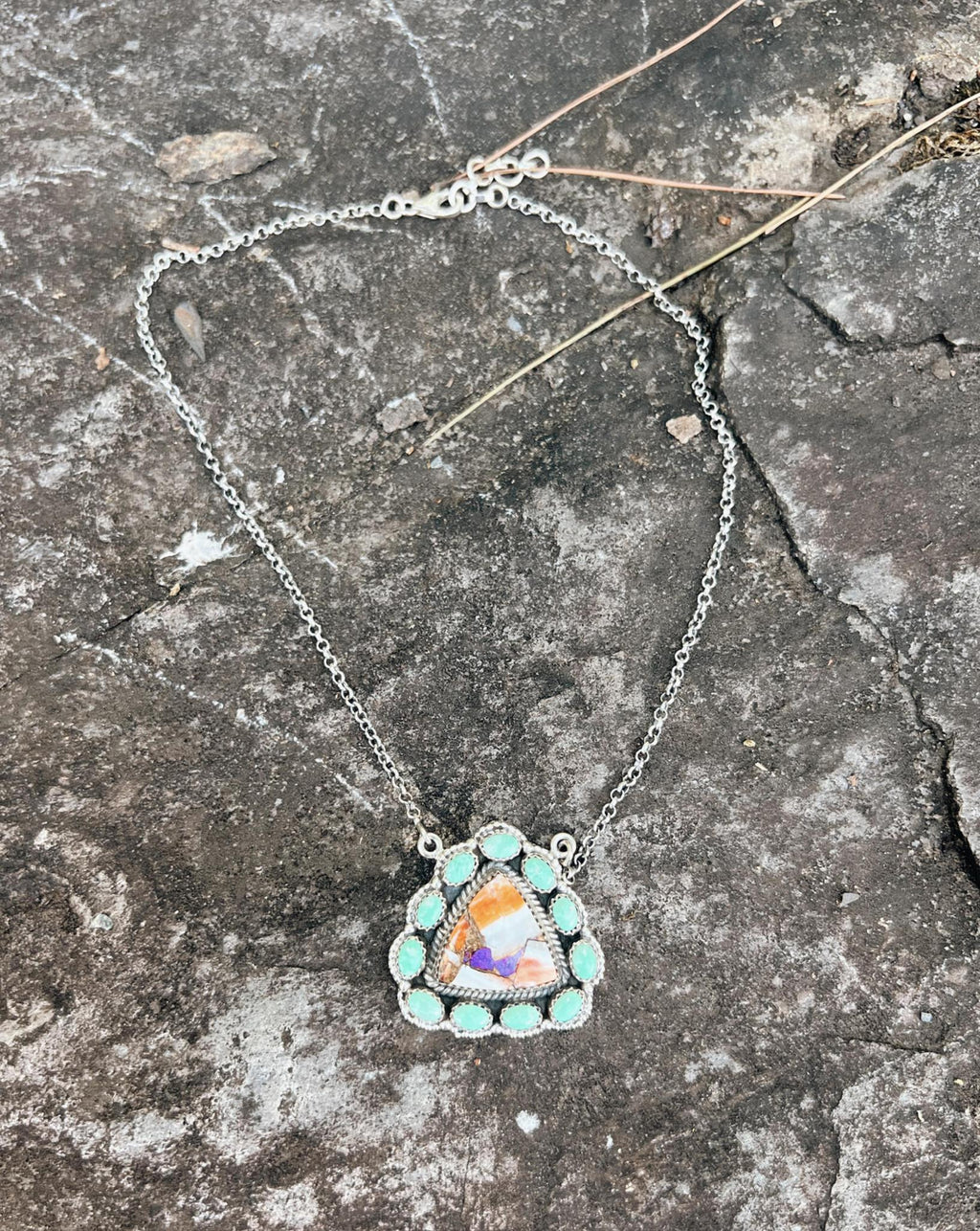 Triangle Multi Stone Necklace