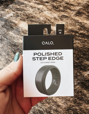Qalo Polished Step Edge Ring