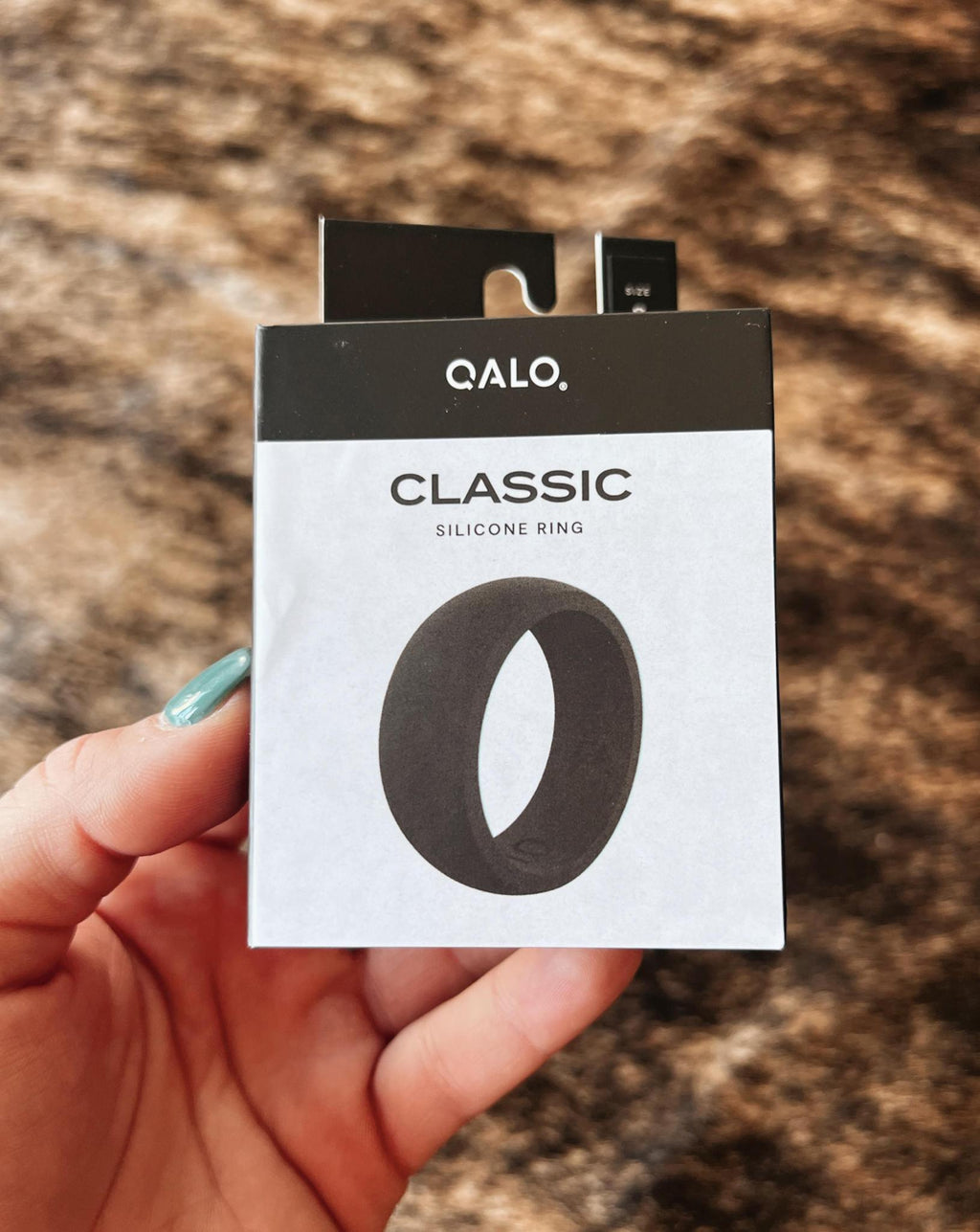 Qalo Mens Black Classic Outdoors Ring