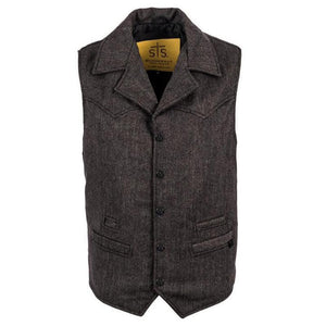 The Gambler Vest (black tweed) sts