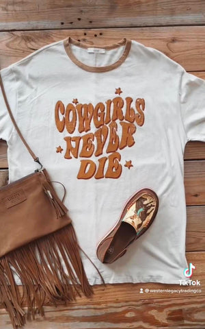 Oversized Cowgirls Never Die Graphic Tee