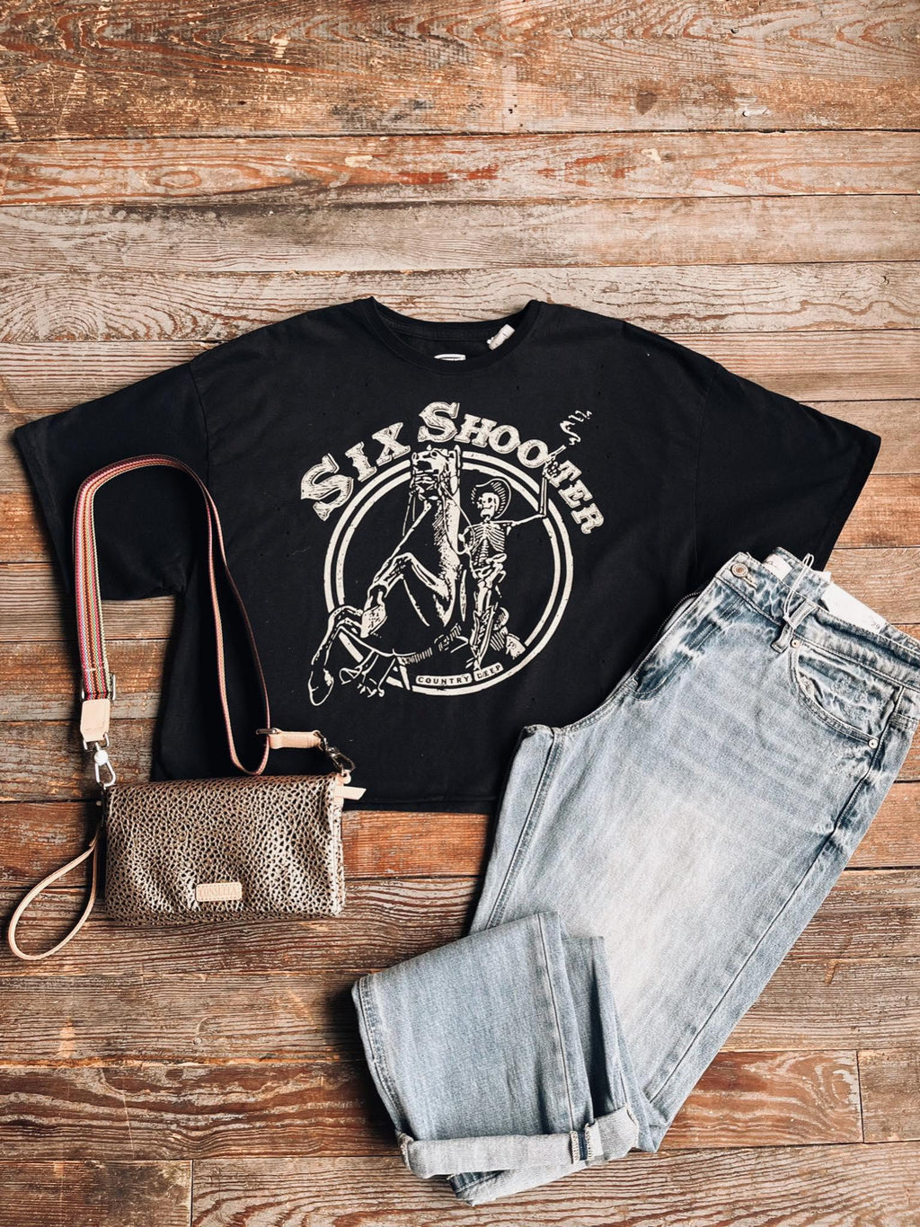 Six Shooter Vintage Cropped Tee
