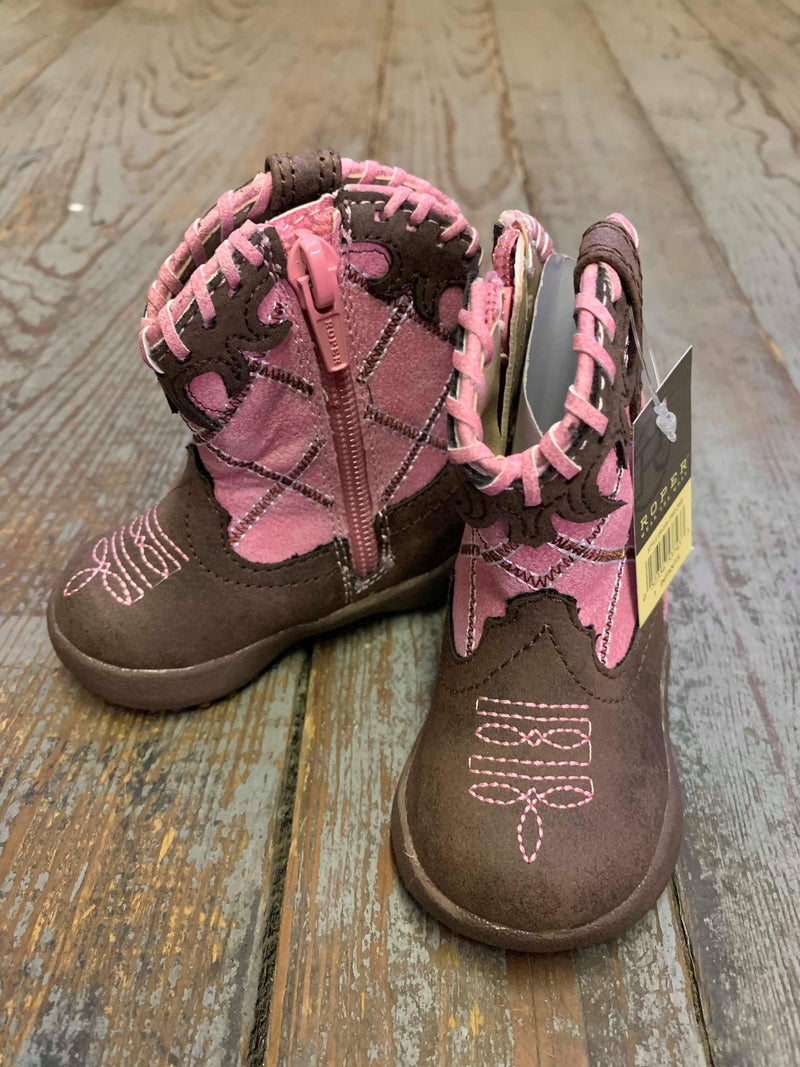 Pink and Brown Cowbaby boot