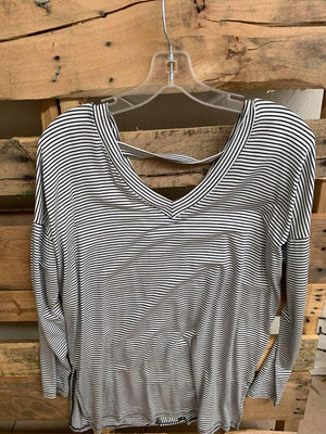 Stripe Tunic Top with V in the back