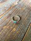 Rectangle Turquoise and Braided Sterling Stacking Ring