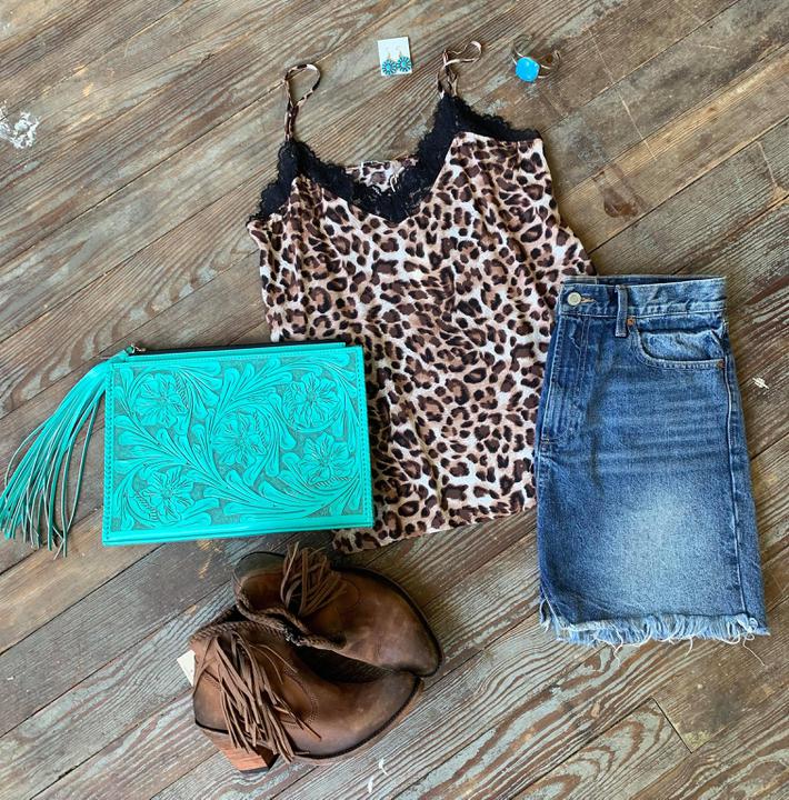 leopard and lace camisole