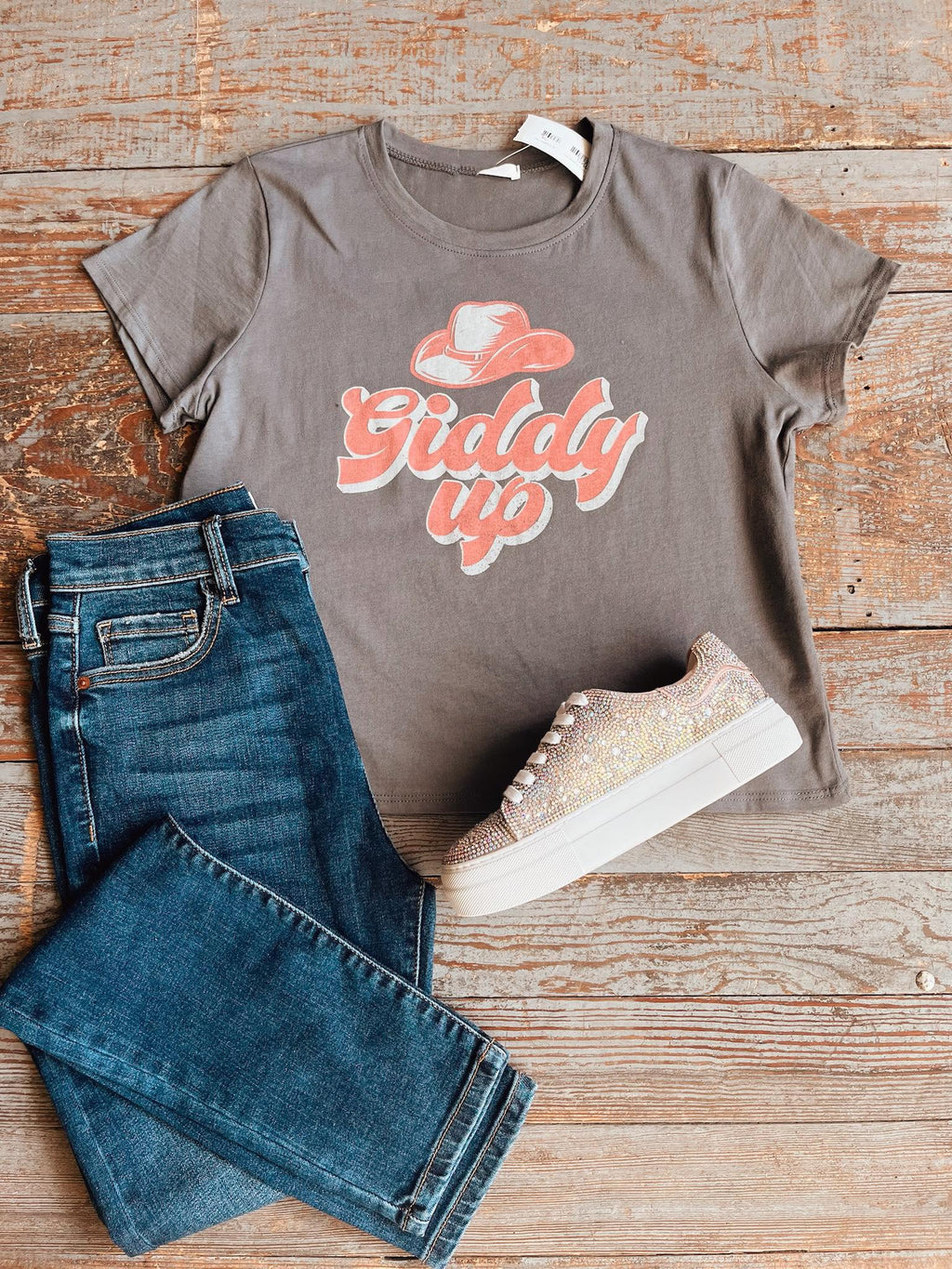 Giddy Up Crop Graphic Tee