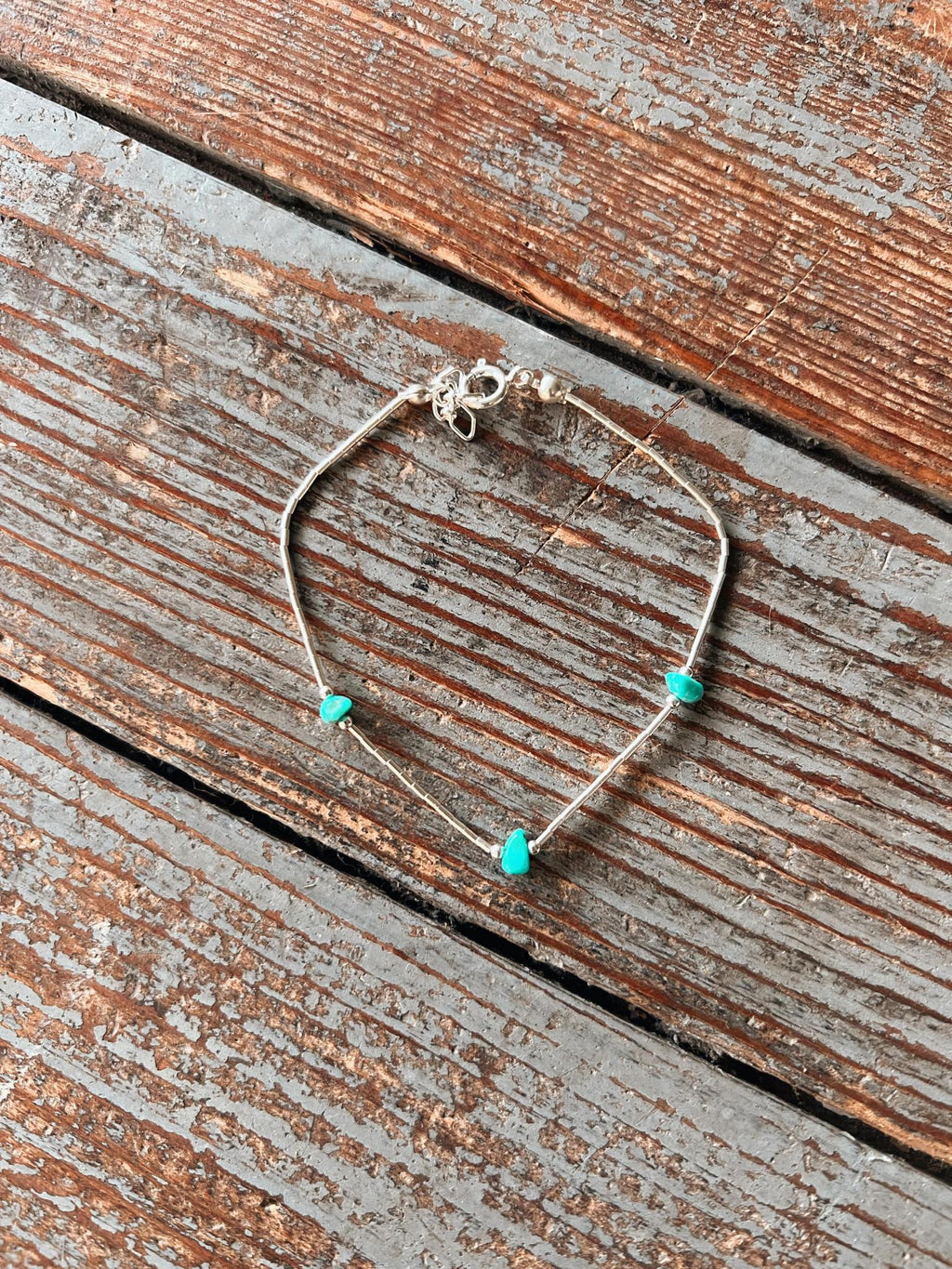 Dainty 3 Stone Turquoise Bracelet