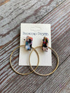 Multi-Color Acrylic Stud Earrings with Gold Hoop- Ariel's Promise