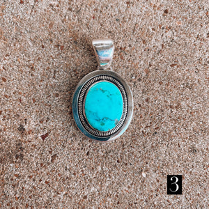 MD Genuine Turquoise and Sterling Pendants
