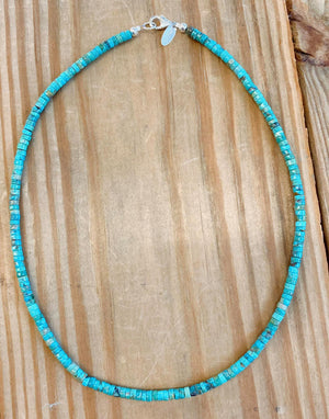 Sterling Silver and Genuine Turquoise Classic Necklace