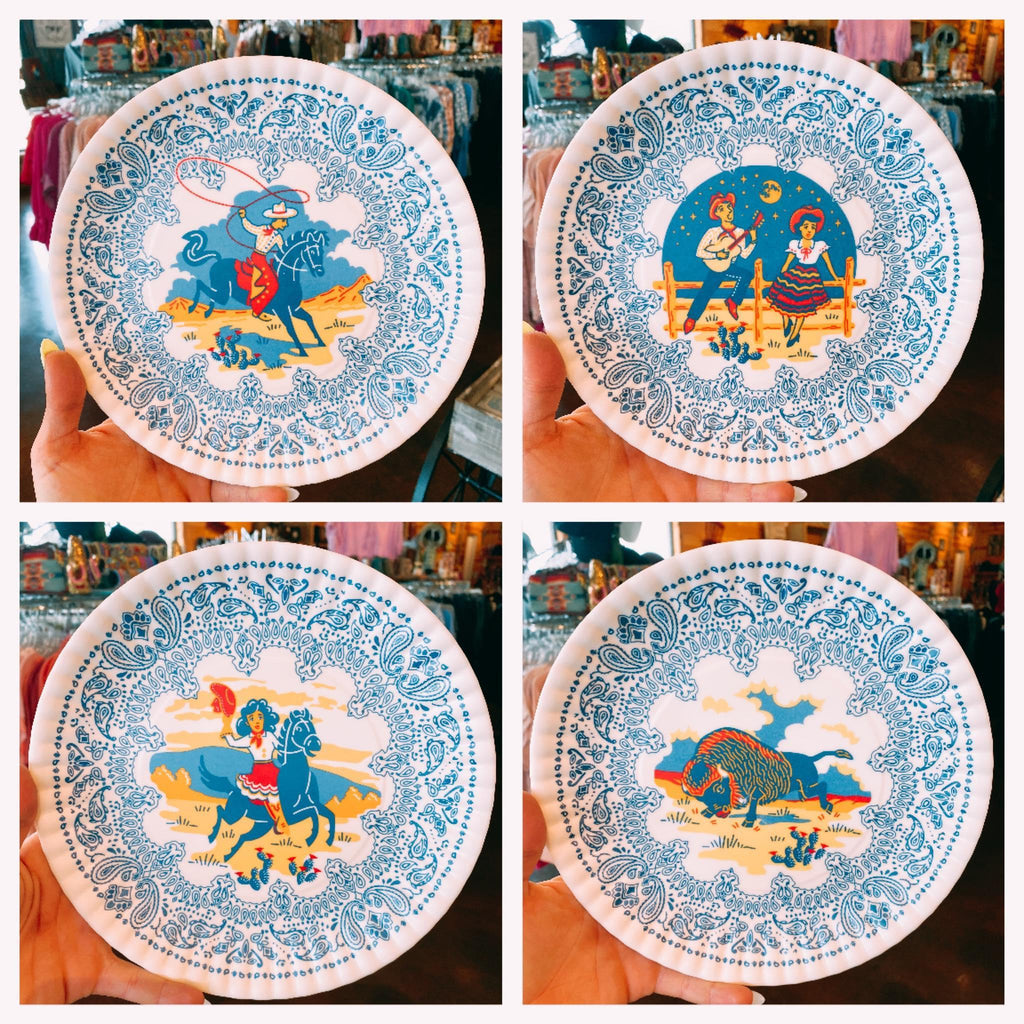 Cowpoke Melamine Plates-set of 4