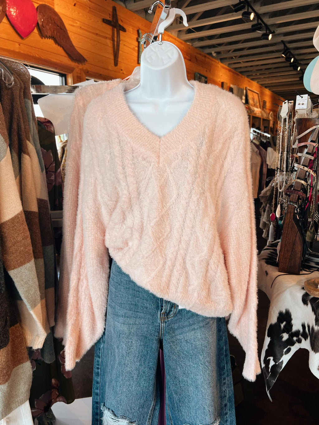 Rose Chunky Cable Knit Sweater