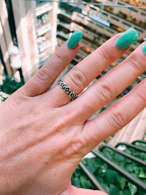 Floral Sterling Stacking Ring