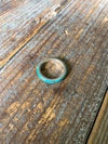 Smooth Turquoise and Sterling Inlay Stacking Ring - 4 colors