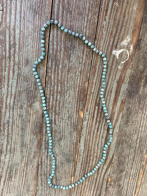 satin finish turquoise bead necklace