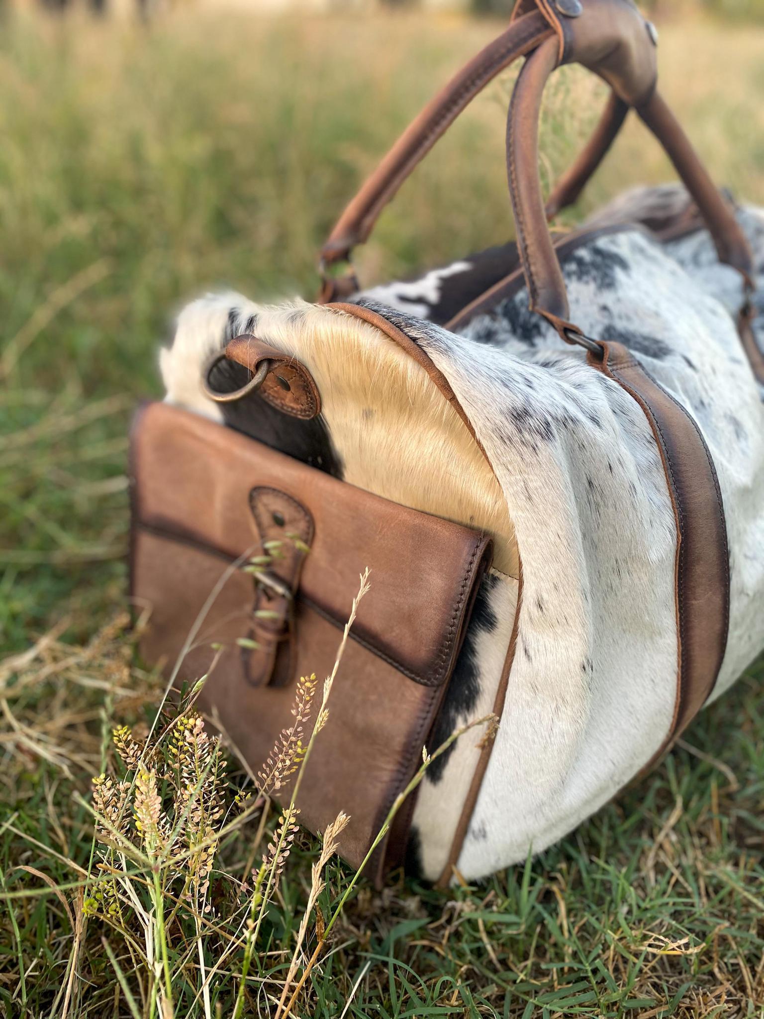 Brown Cowhide & Buckle Duffle Bag – The Cinchy Cowgirl
