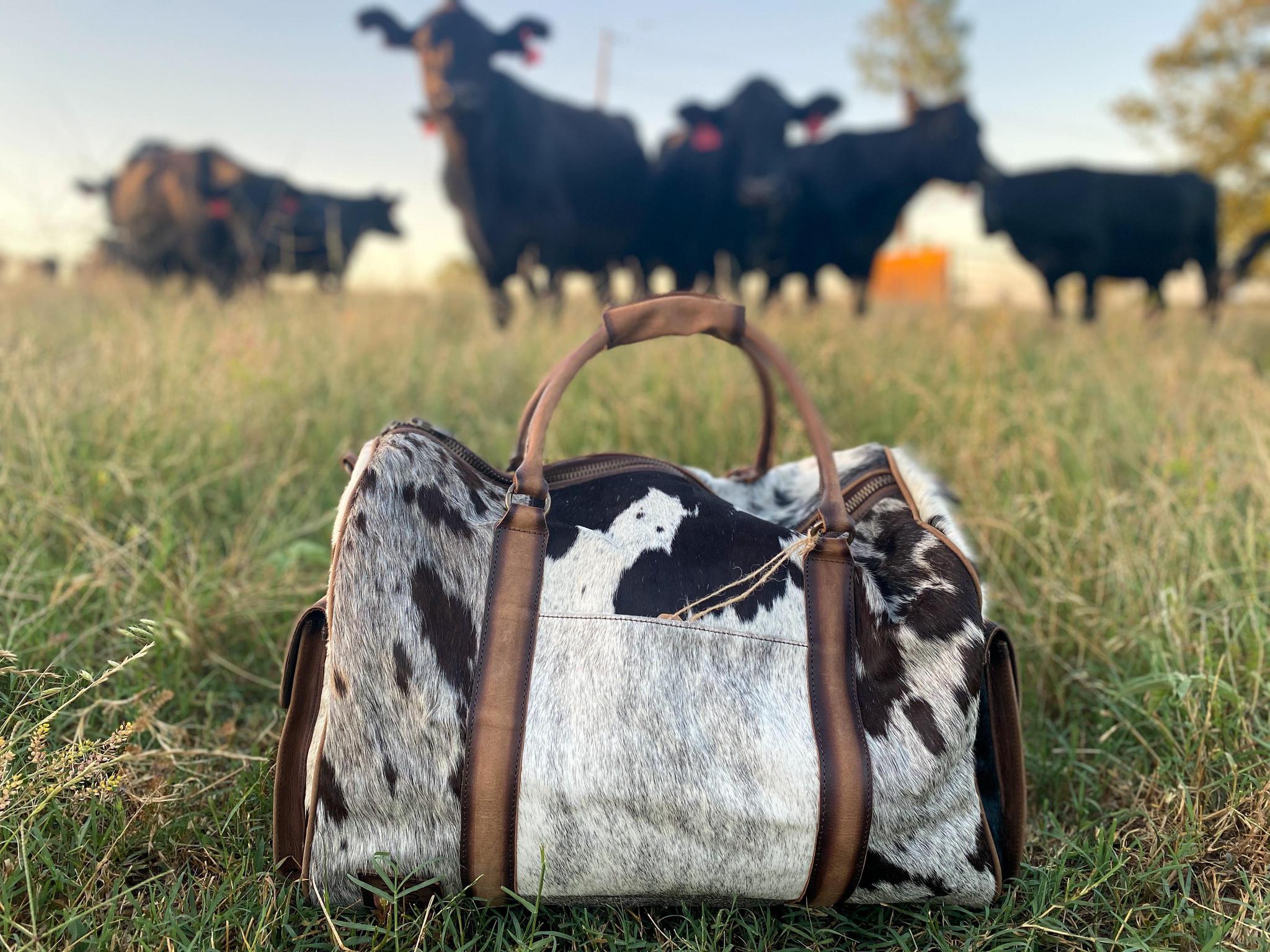 Fringe Cowhide Duffle Bag – Western Linens