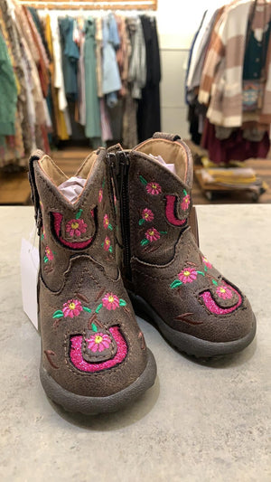 Pink Glitter Horseshoe Cowbaby boots