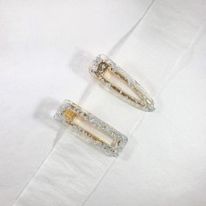 Silver flake acrylic hair clip set - Ariel's Promise