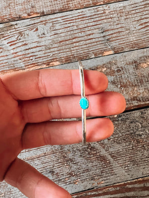 Single Stone Sterling + Turquoise Bracelet