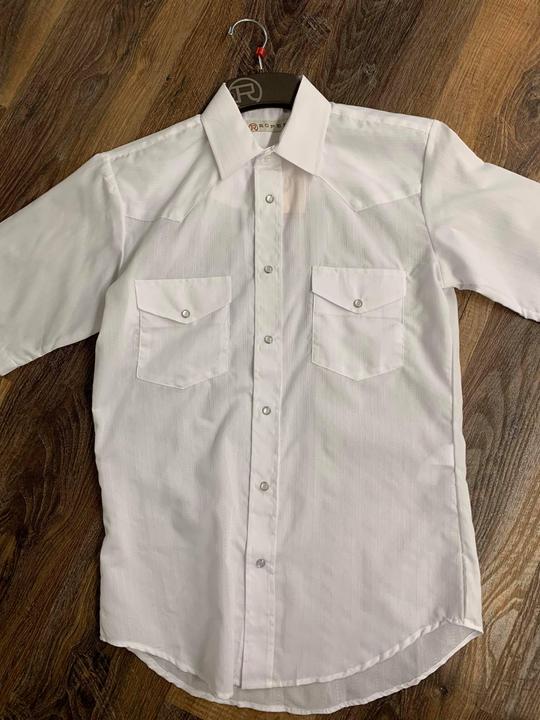 short sleeve white pearl snap 306WH