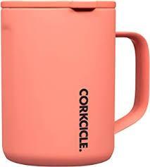 Corkcicle Neon Coral 16 oz mug