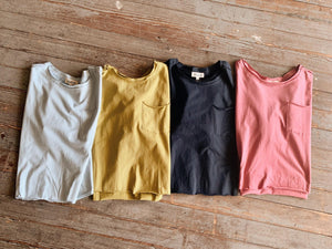 Cropped Pocket Tshirt- 4 colors