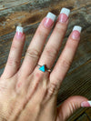 Triangle Turquoise and Sterling Stacking Ring