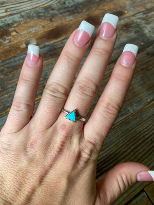 Triangle Turquoise and Sterling Stacking Ring