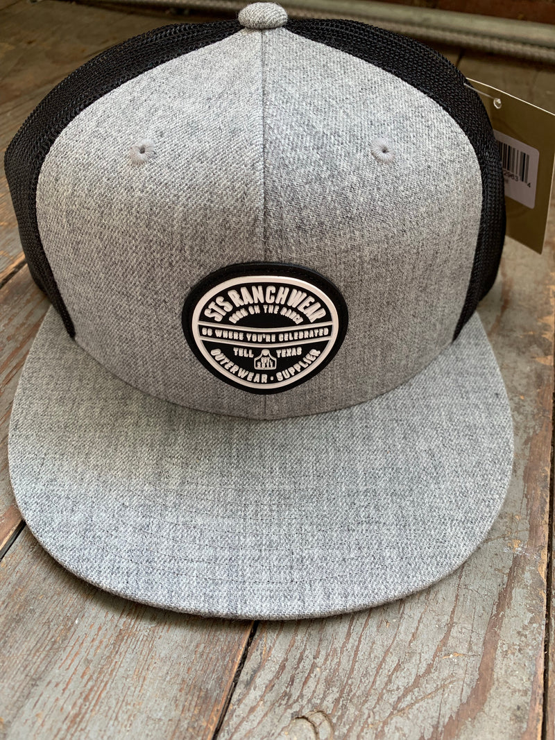STS grey & black rubber logo patch cap