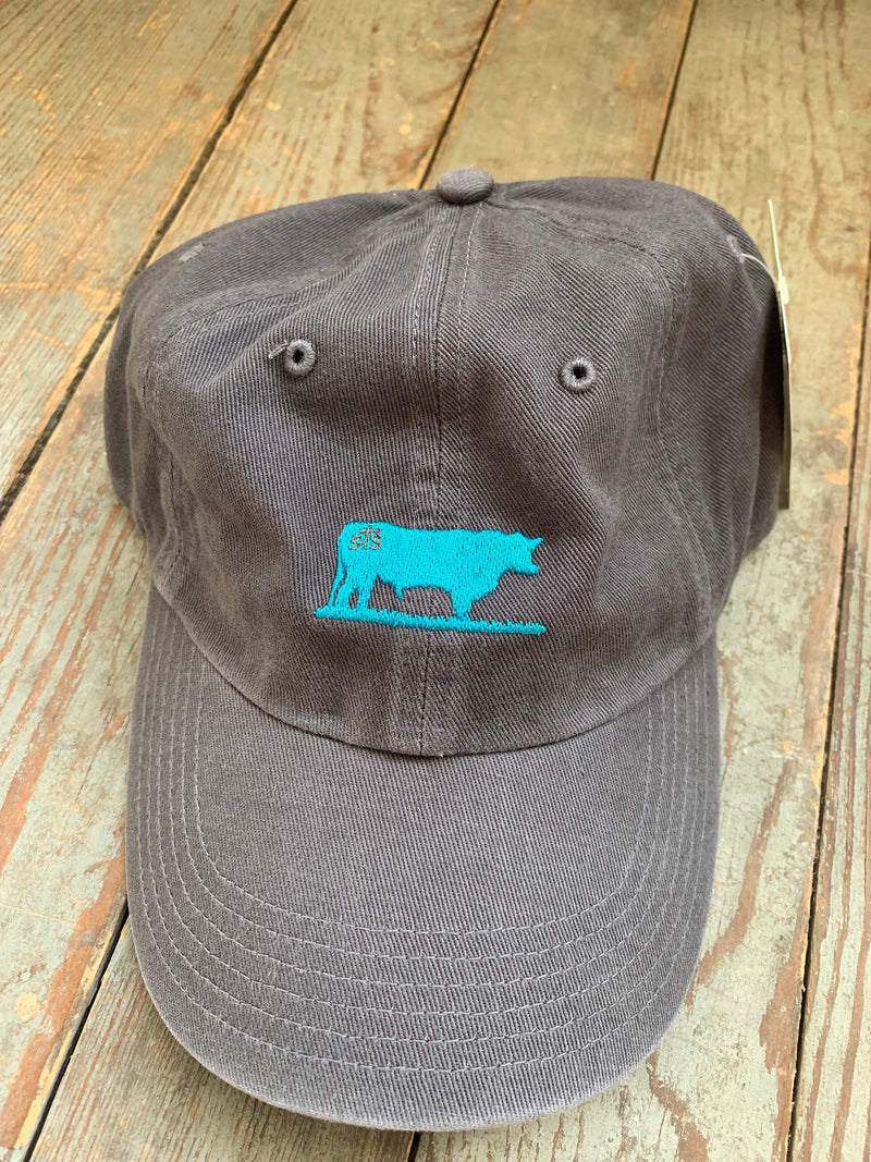 STS charcoal and turquoise bull cap